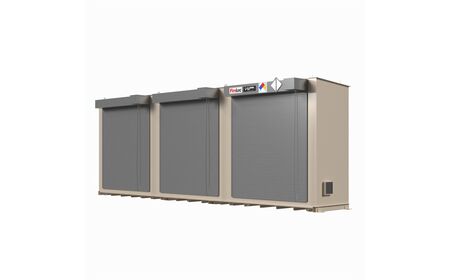 Large fire rated building with 3 manual roll up doors for the safe keeping of flammable chemicals and hazmat